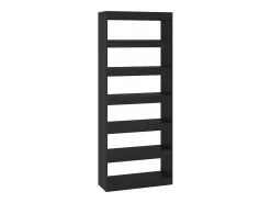 Estantería/divisor madera de ingeniería negro 80x30x198 cm