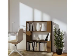 Estantería/divisor madera de pino marrón miel 80x25x101 cm
