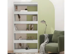 Estantería/divisor madera ingeniería blanco brillo 80x30x166 cm