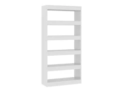 Estantería/divisor madera ingeniería blanco brillo 80x30x166 cm