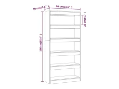 Estantería/divisor madera ingeniería blanco brillo 80x30x166 cm