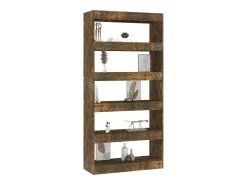Estantería/divisor madera ingeniería roble ahumado 80x30x166 cm