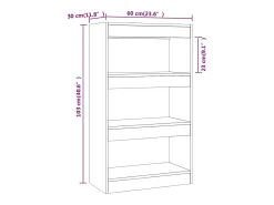 Estantería/divisor madera ingeniería roble ahumado 60x30x103 cm