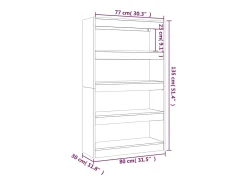 Estantería/divisor madera ingeniería gris Sonoma 80x30x135 cm