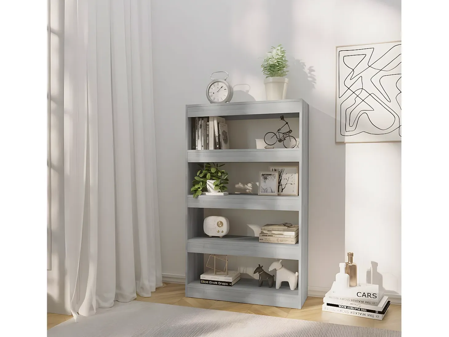 Estantería/divisor madera ingeniería gris Sonoma 80x30x135 cm