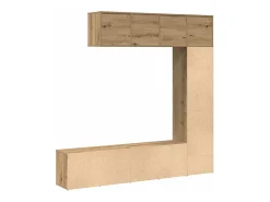 Estanterías para libros 3 unidades madera ingeniería roble artesanal