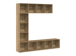 Estanterías para libros 3 unidades madera ingeniería roble artesanal