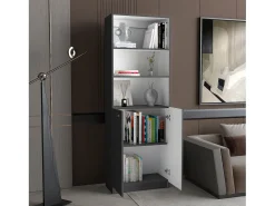 Estanteria Home en melamina con gabinete inferior y 3 estantes exteriores , 180.59 cm X 62.78 cm X 29.89 cm , Multicolor