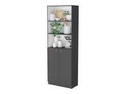 Estanteria Home en melamina con gabinete inferior y 3 estantes exteriores , 180.59 cm X 62.78 cm X 29.89 cm , Multicolor
