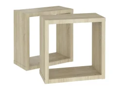 Estantes cubo de pared 2 unidades roble Sonoma 30x15x30 cm ES54424