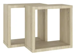 Estantes cubo de pared 2 unidades roble Sonoma 30x15x30 cm