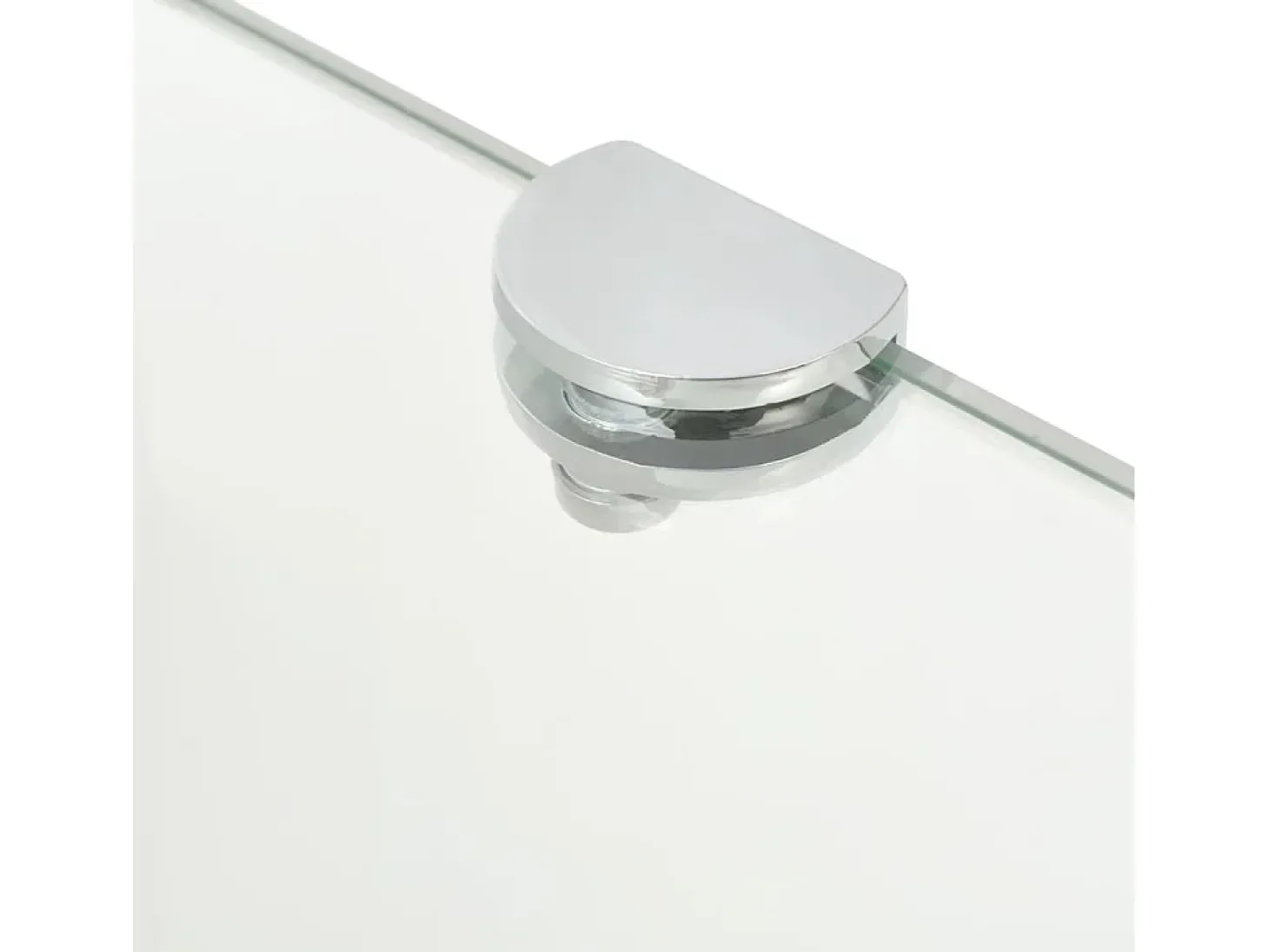 Estantes de esquina 2 uds con soportes cromados vidrio 35x35 cm ES402161