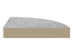 Estantes de esquina de pared 4 piezas Gris hormigón 25x25x3,8 cm MDF
