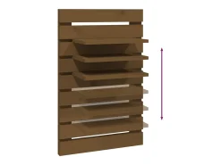 Estantes de noche de pared de madera maciza de pino marrón miel, 2 unidades