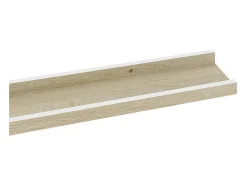 Estantes de pared 2 piezas blanco y roble sonoma 115x9x3 cm
