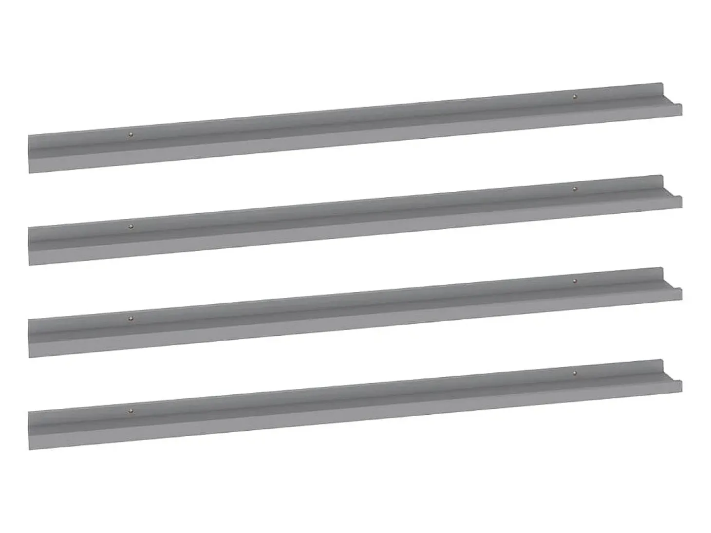 Estantes de pared 4 piezas Gris 115x9x3 cm