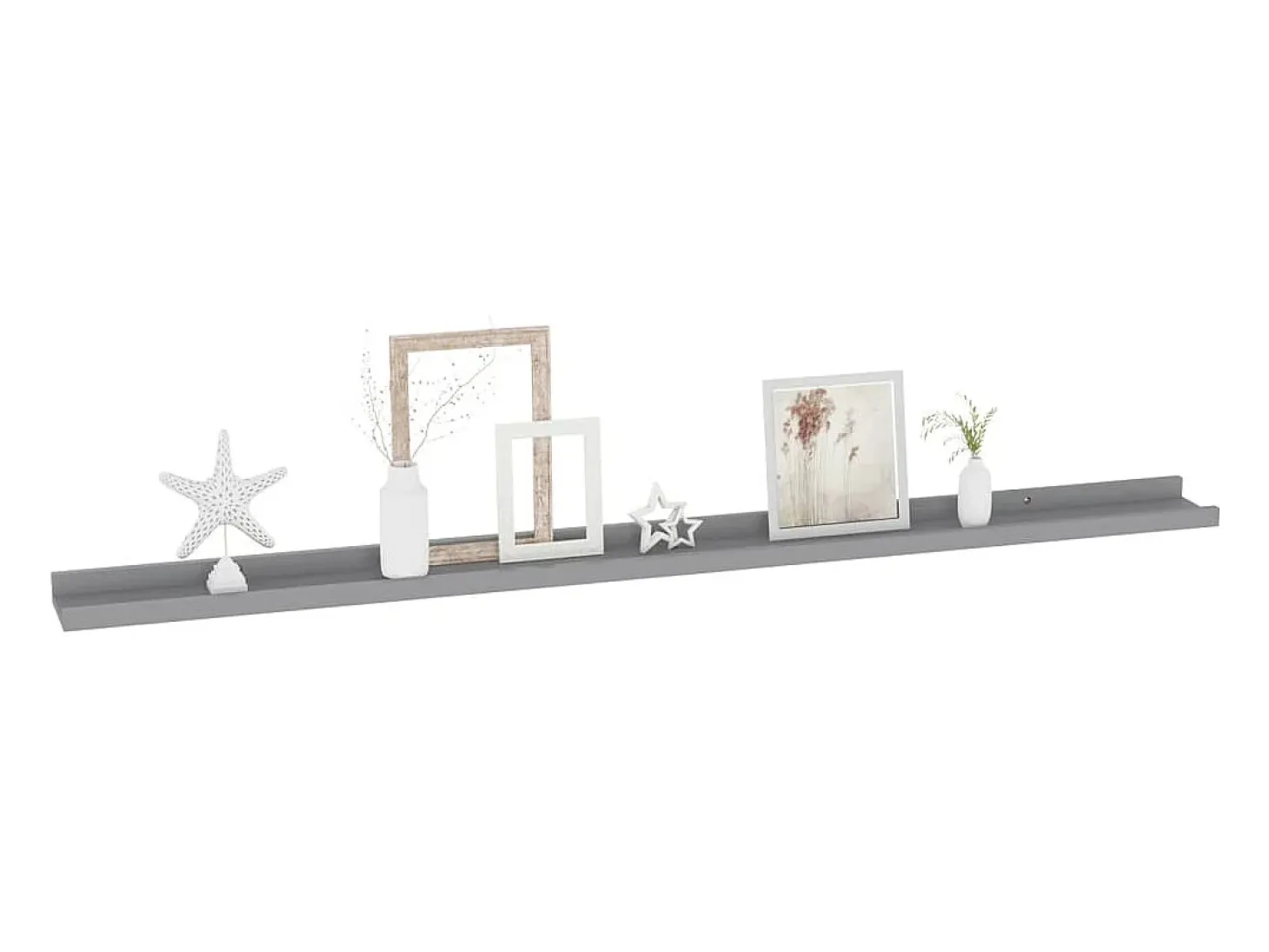 Estantes de pared 4 piezas Gris 115x9x3 cm