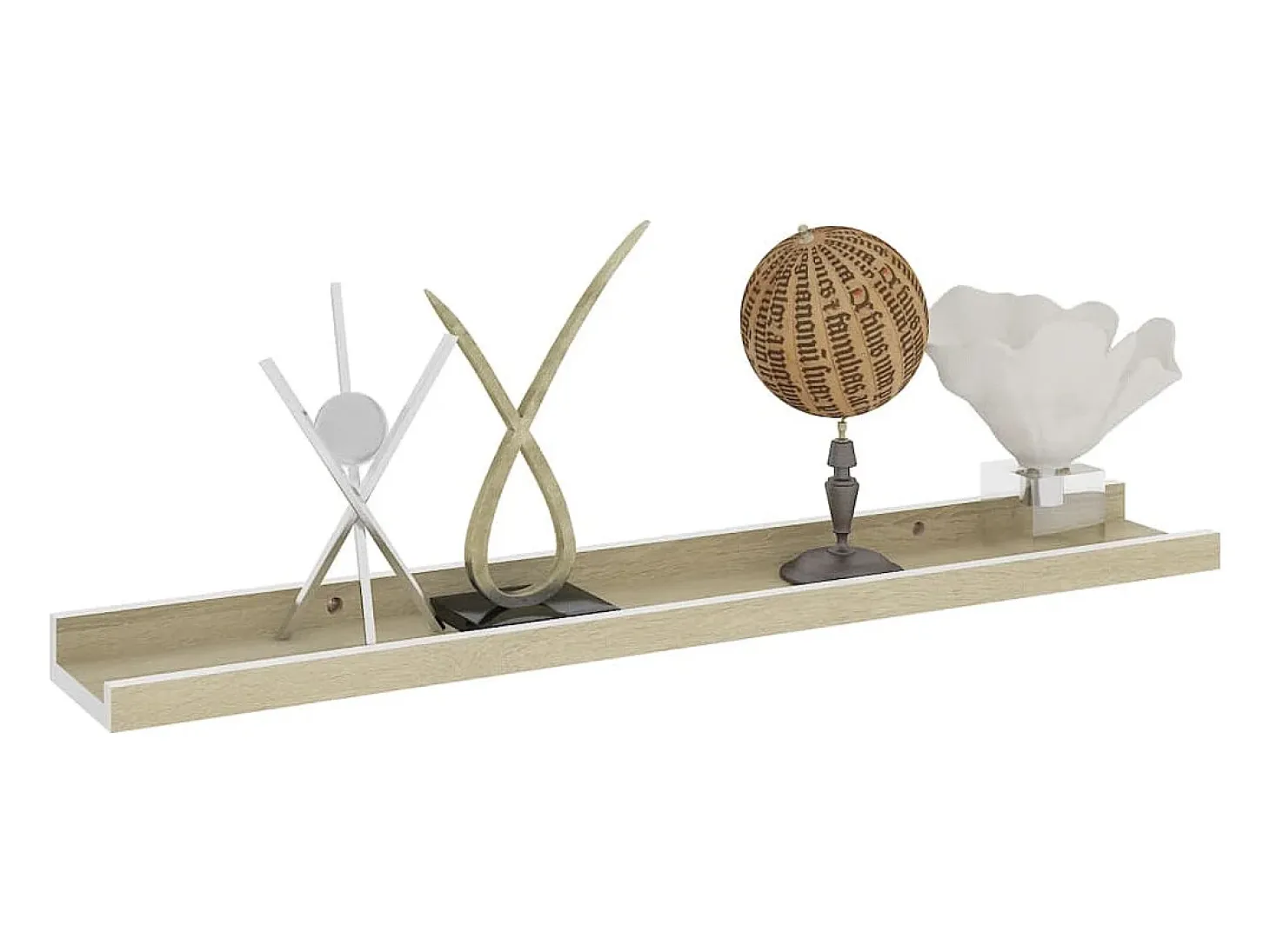 Estantes de pared 4 piezas blanco y roble sonoma 60x9x3 cm