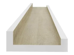 Estantes de pared 4 piezas blanco y roble sonoma 60x9x3 cm