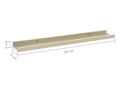 Estantes de pared 4 piezas blanco y roble sonoma 60x9x3 cm