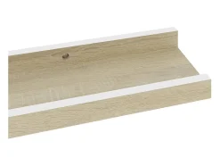 Estantes de pared 4 piezas blanco y roble sonoma 60x9x3 cm