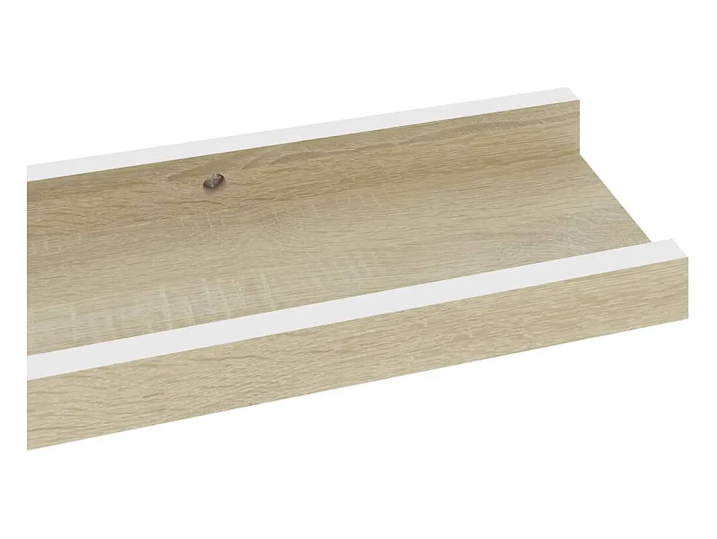 Estantes de pared 4 piezas blanco y roble sonoma 60x9x3 cm