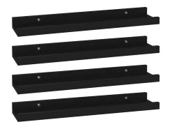 Estantes de pared 4 piezas Negro 40x9x3 cm