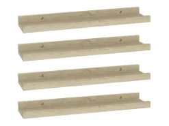 Estantes de pared 4 piezas roble sonoma 40x9x3 cm