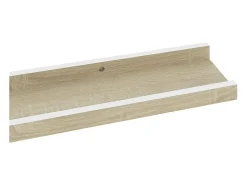 Estantes de pared 2 piezas blanco y roble sonoma 80x9x3 cm