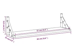 Estantes de pared 2 piezas gris sonoma 60x15x15,5 cm