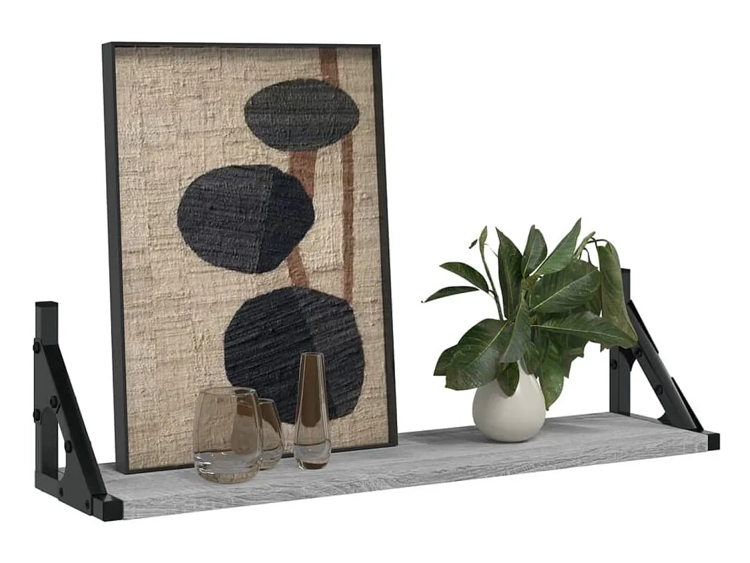 Estantes de pared 2 piezas gris sonoma 60x15x15,5 cm