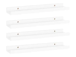 Estantes de pared 4 piezas Blanco 40x9x3 cm
