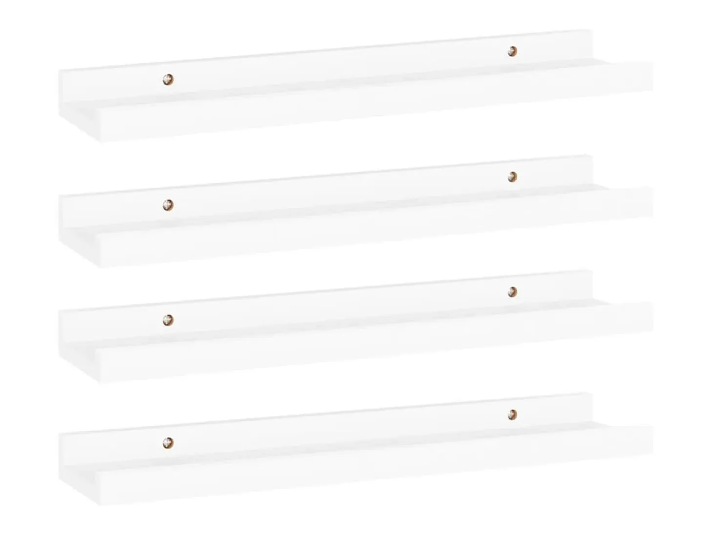 Estantes de pared 4 piezas Blanco 40x9x3 cm