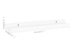 Estantes de pared 4 piezas Blanco 40x9x3 cm