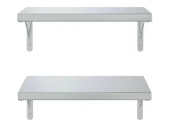 Estantes de pared 2 uds acero inoxidable plateado 50x30 cm ES438322