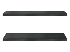 Estantes de pared 2 uds acero inoxidable negro 75x40x3 cm ES567538