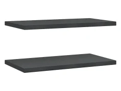 Estantes de pared 2 uds acero inoxidable negro 75x40x3 cm ES567538