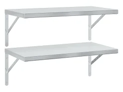 Estantes de pared 2 uds acero inoxidable plateado 75x40 cm ES446789