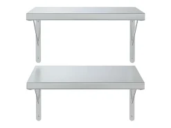 Estantes de pared 2 uds acero inoxidable plateado 50x40 cm ES886142