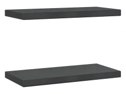 Estantes de pared 2 uds acero inoxidable negro 50x23,5x3 cm ES605933