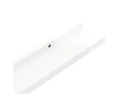 Estantes de pared 2 uds Blanco brillo 100x9x3 cm