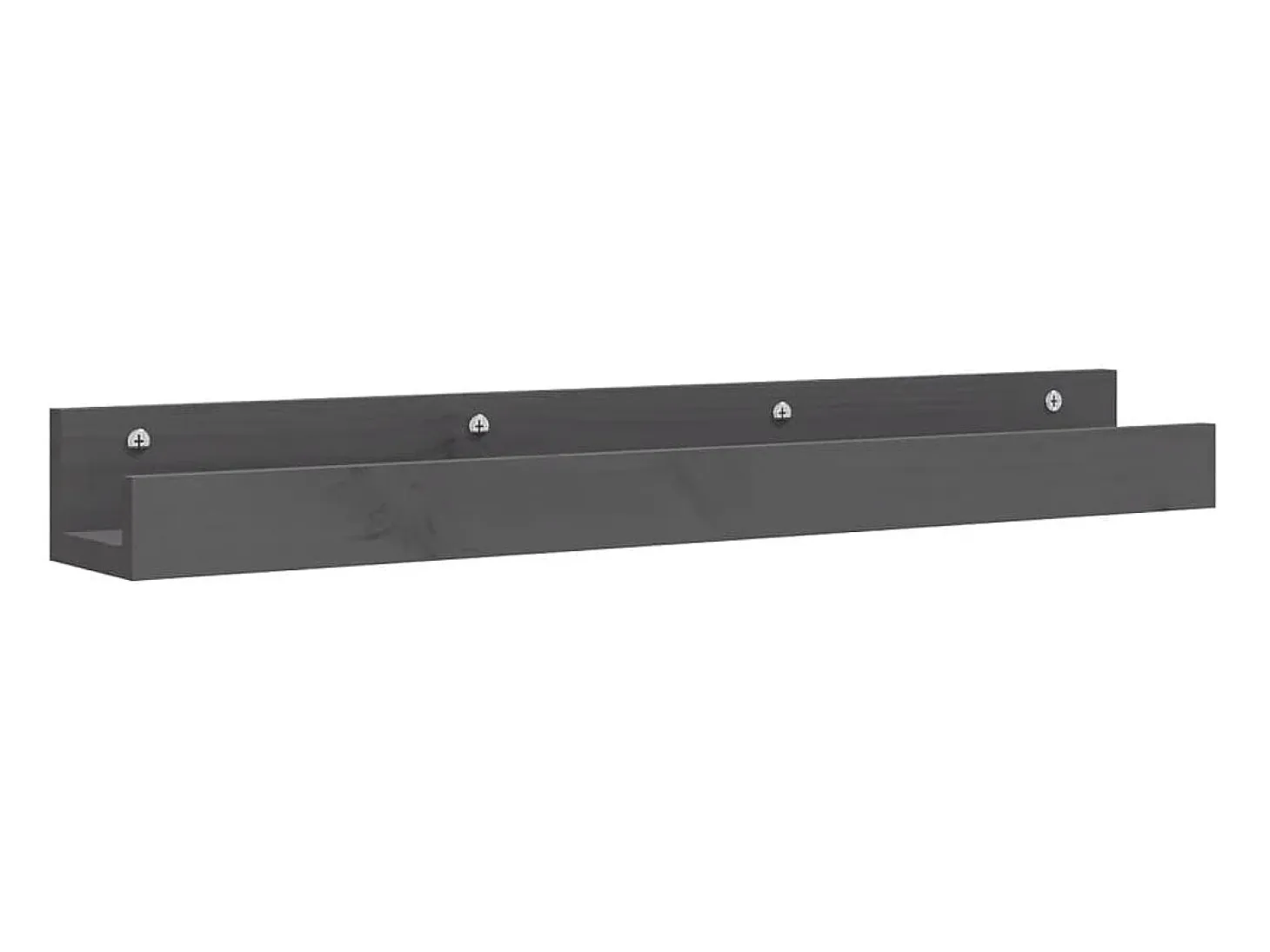 Estantes de pared 2 uds Gris 80x12x9 cm Madera maciza de pino