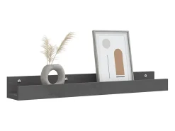 Estantes de pared 2 uds Gris 80x12x9 cm Madera maciza de pino