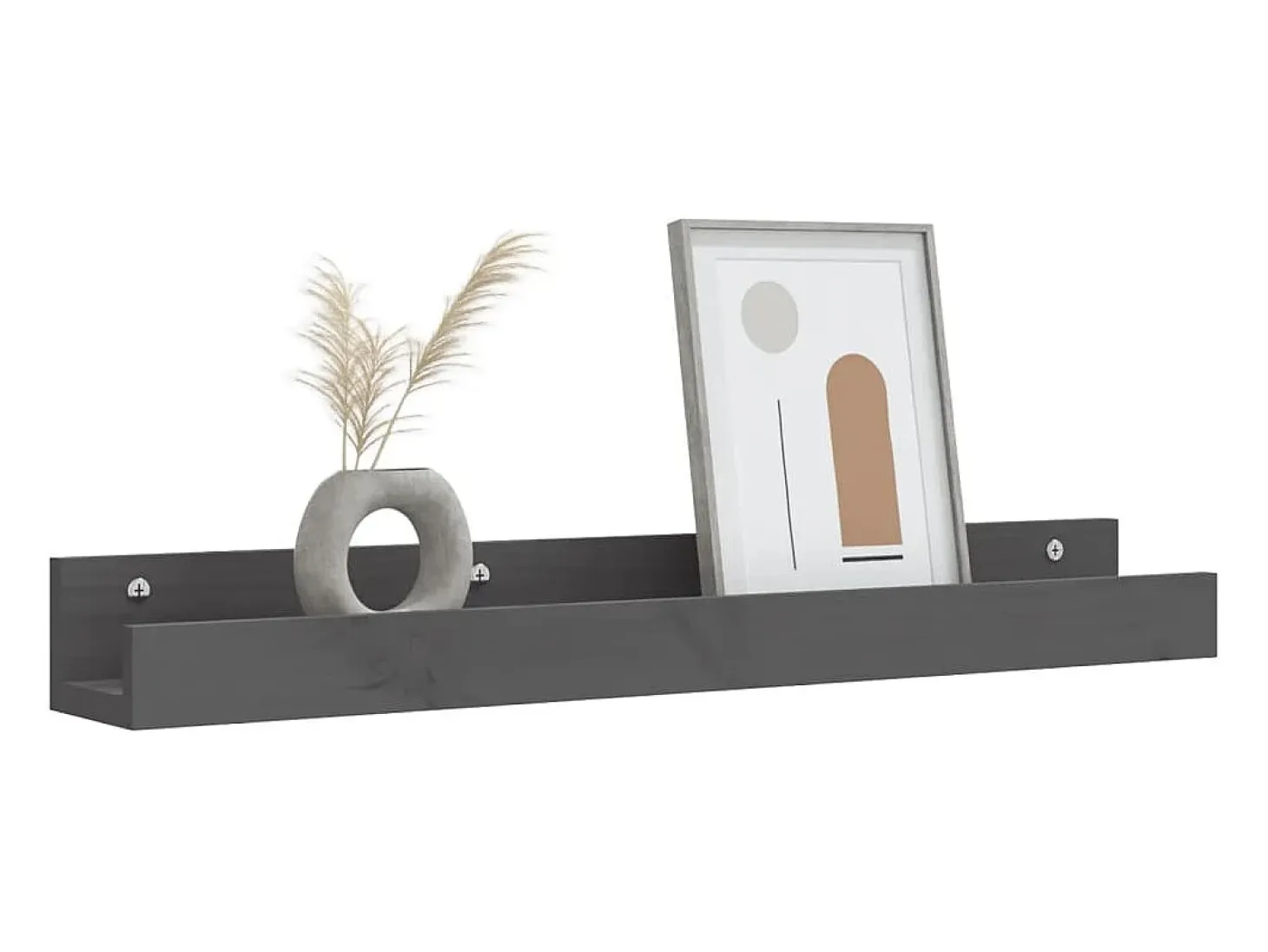 Estantes de pared 2 uds Gris 80x12x9 cm Madera maciza de pino