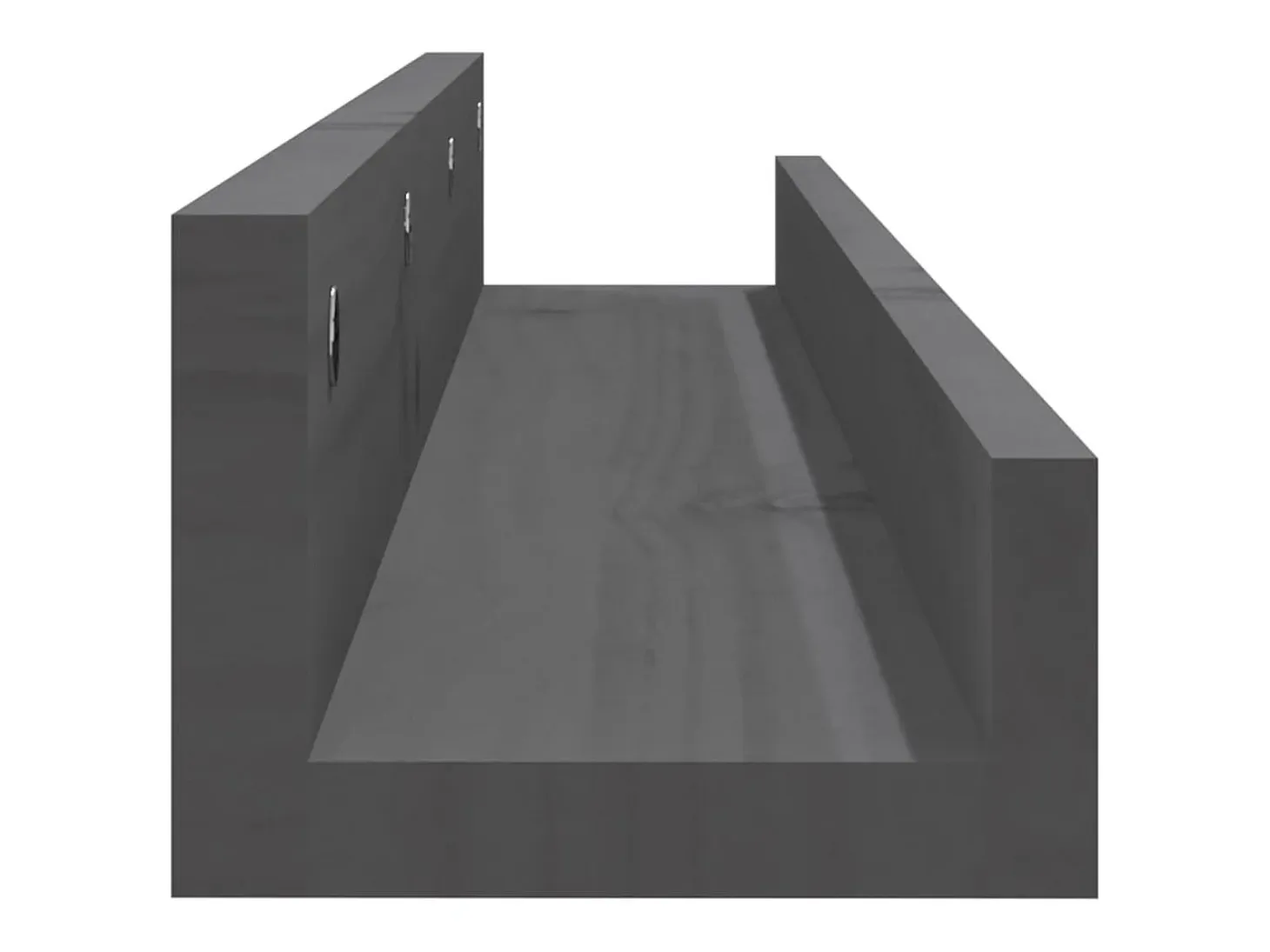 Estantes de pared 2 uds Gris 80x12x9 cm Madera maciza de pino