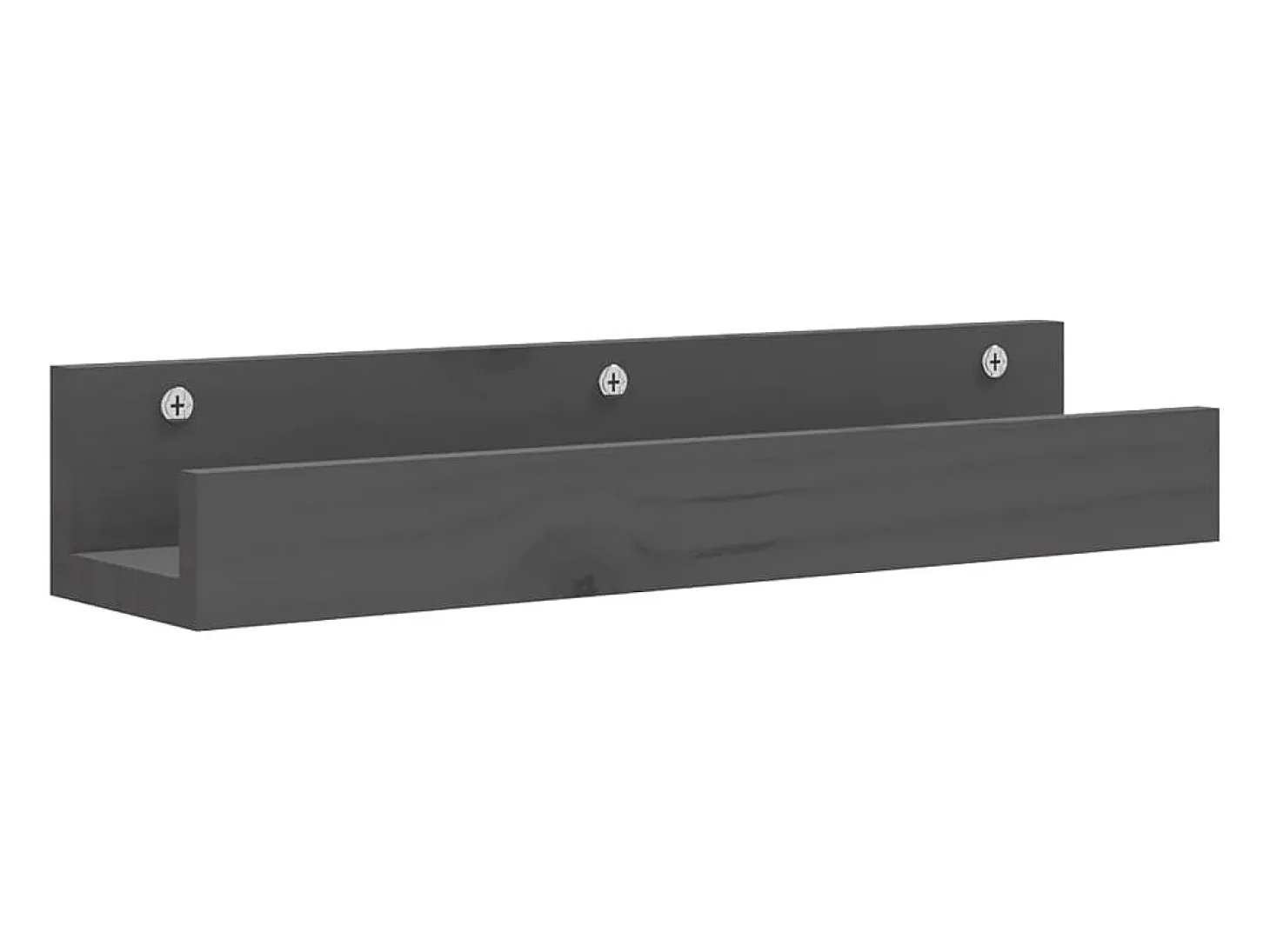 Estantes de pared 2 uds Gris 50x12x9 cm Madera maciza de pino