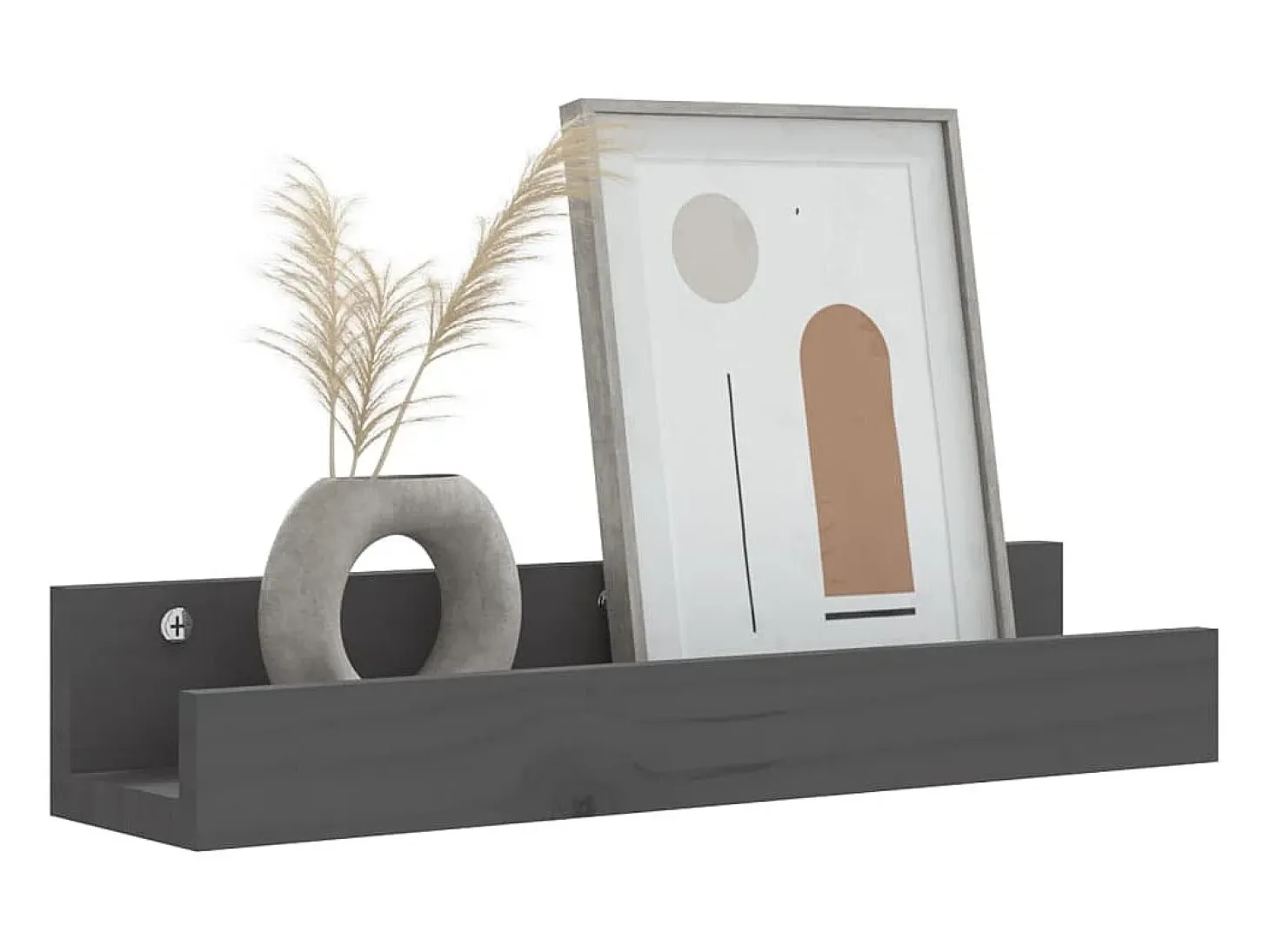 Estantes de pared 2 uds Gris 50x12x9 cm Madera maciza de pino