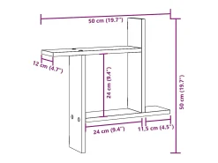 Estantes de pared 2 uds madera ingeniería blanco 50x15x50 cm