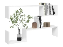 Estantes de pared 2 uds madera contrachapada blanco 100x15x20cm