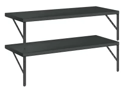 Estantes de pared 2 uds 100x40 cm acero inoxidable negro
